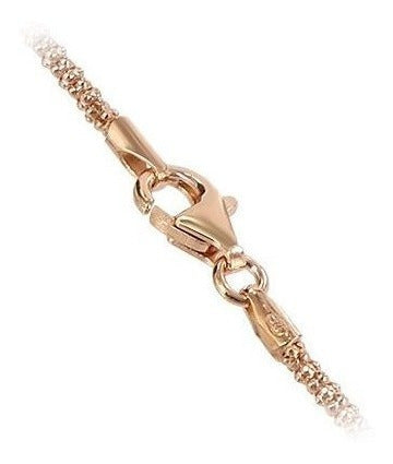 Gem Avenue 14k Rose Gold Sobre 925 Silver Vermeil 1.6mm