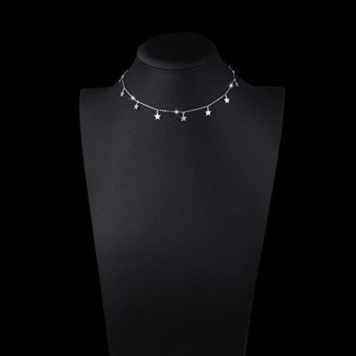 Joyería De Plata Esterlina Lucky Star Gargantilla Collar