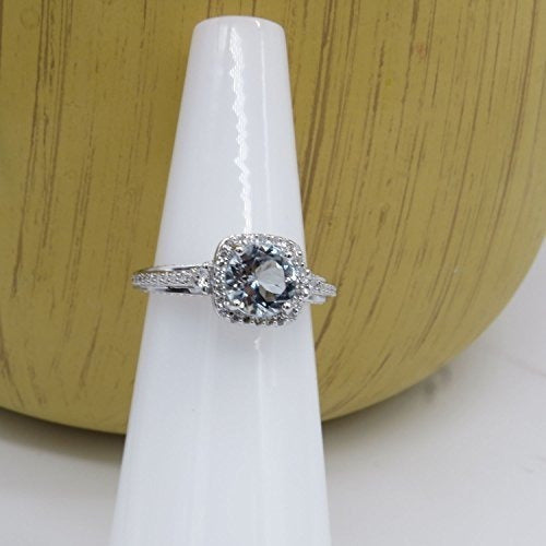 Anillo De Compromiso De Halo De Oro Blanco De 14k