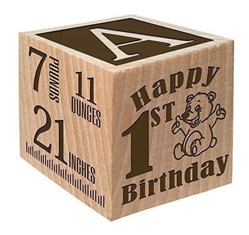 1er Regalo De Cumpleaños - Bloque Personalizado Para El Bebé
