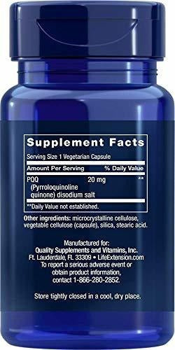 Life Extension Pqq Caps, 20 Miligramos, 30 Cápsulas