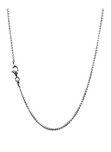 Collar De Cadena De Caja Redonda De Plata Esterlina 925 De