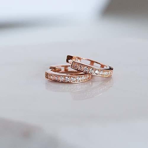 Pendientes de aro pequeños para mujeres chapado en oro 14k