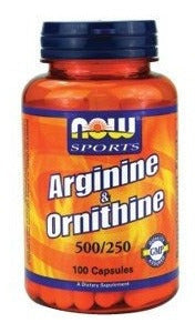 Arginine Ornithine Now Foods 100 Cáps.