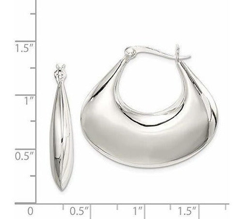 Amplio Y Pulido Pendientes De Aro