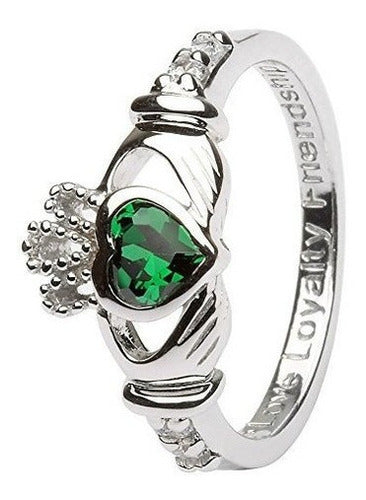Anillos de plata Claddagh para el mes de nacimiento de mayo