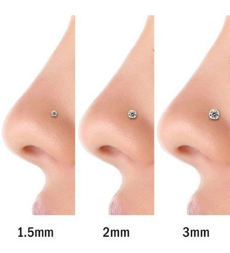 14k De Oro Amarillo Cz Anillo Nariz Barrenas /