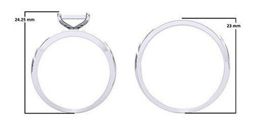 Juego De Trío De 0.75 Quilates De Plata Esterlina