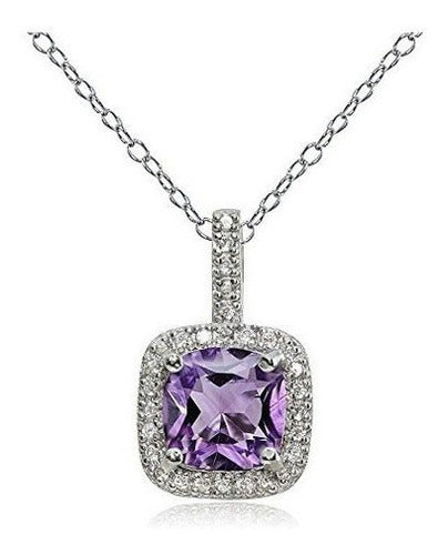 Collar De Amatista Y Topacio Blanco De Plata Esterlina