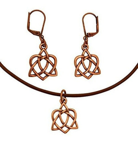 Collar Y Pendientes Con Nudo Del Corazón Celta