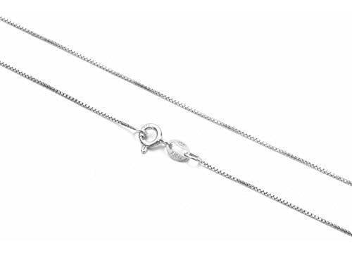 Collar De Cadena De Plata Maciza De 1 Mm Con Caja Hecha En