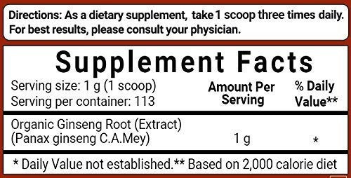 Raíz de ginseng orgánico de máxima resistencia 200
