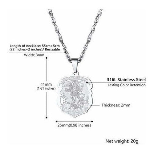 Collar con colgante y cadena de San Miguel Arcángel