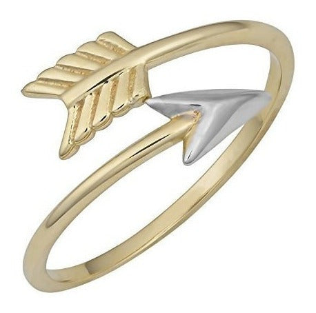 Kooljewelry Anillo De Flecha De Alto Desvío, Pulido Y Dorado