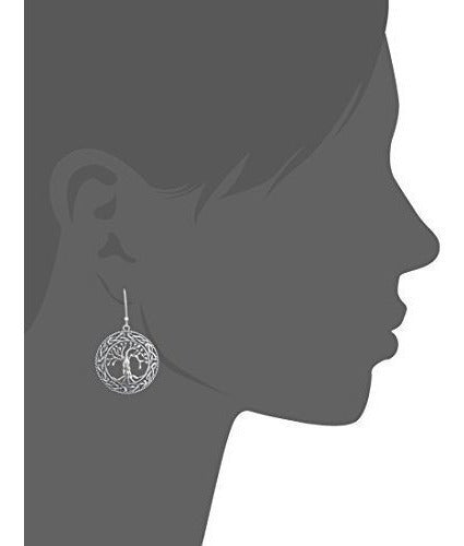 Aretes De Plata Esterlina Oxidados De Celtic Tree Of Life