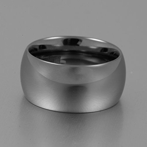 Anillo de carburo de tungsteno plateado clásico para hombre