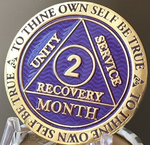 2 Meses De Medallón Aa Reflex, Chapado En Oro Púrpura