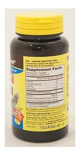Aceite De Pescado 1000 Mg Sin Eructa Softgel, Por Mason