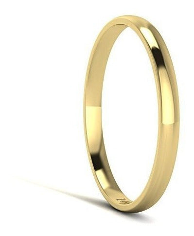 Unisex 14k Oro Amarillo 2mm Light Court Forma Ajuste