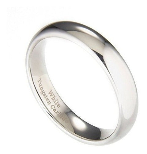 Anillo 5mm Blanco Carburo De Tungsteno Pulido