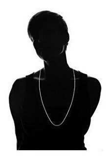 Collar De Cadena De Caja Redonda De Plata Esterlina 925 De