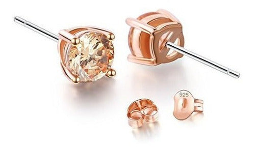 Pendientes De Botón Con Corte Brillante