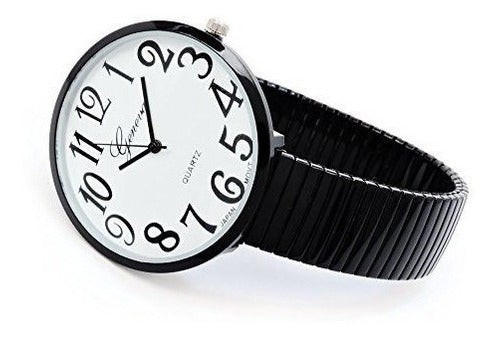 Reloj negro de banda elástica para hombre