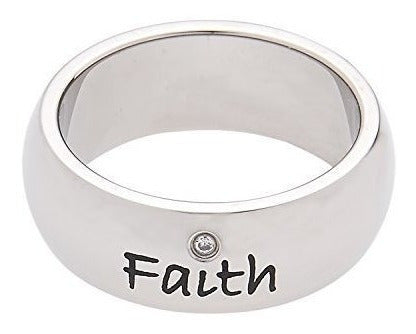 Anillo De La Fe Del Acero Inoxidable Pulido