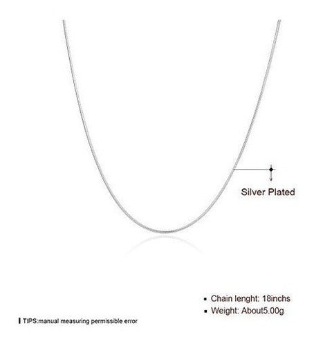 Cadena de serpiente de plata de ley