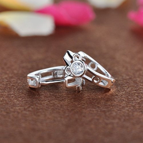 Pendientes Infinite U Huggie Aretes Pequeños De Plata De Ley