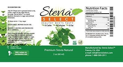 Stevia Select Liquid Gotas Dulces, 2 oz