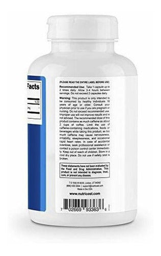 Píldoras De Cafeína 200 Mg Por Porción (250