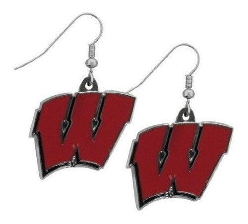 Ncaa Wisconsin Badgers Chrome Cuelga Los Pendientes