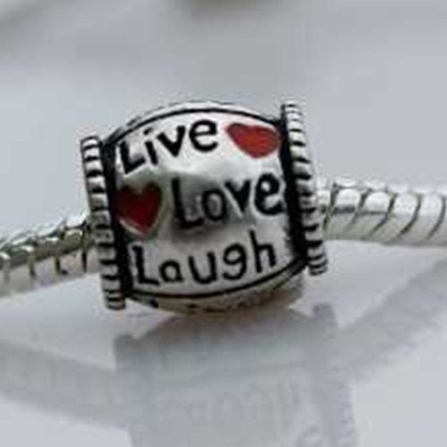 dije De Diseño De Plata Antigua Live Love Laugh