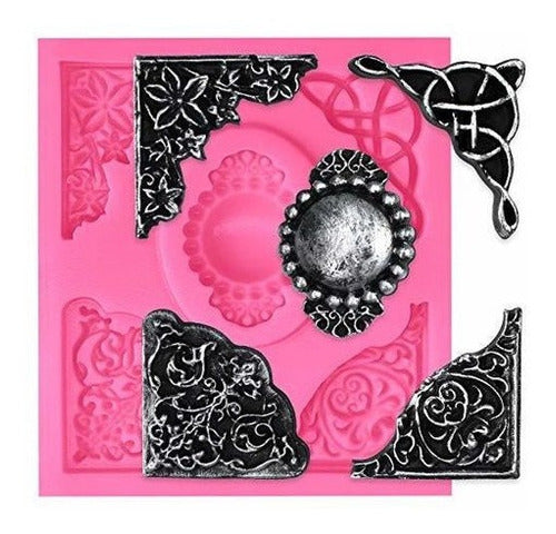 Funshowcase Cameo With Curlicues Scroll Fondant Molde