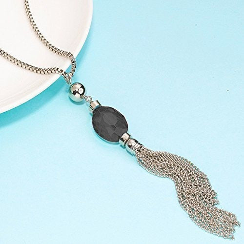 Collar de cadena colgante cristal transparente para mujer