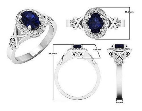 Anillo De Compromiso De Halo Nupcial Con Diamantes De Talla