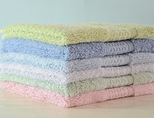 Paños faciales de algodón - 6 colores por juego, 13x13