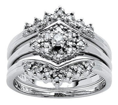 anillo Diamante Blanco En Platino Sobre