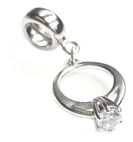 Anillo De Bodas De Plata Esterlina Transparente Zirconia