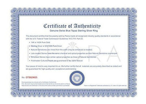 Anillo De Topacio Azul Suizo 6.25 Quilates