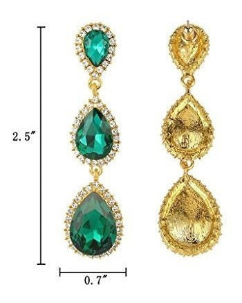 zarcillos de Cristal Lágrima Forma De Pera