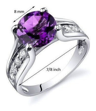 Anillo De Amatista Acabado De Níquel