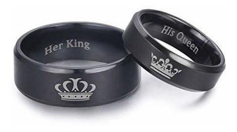 Lavumo Anillos De Rey Y Reina Para Parejas - 2 Piezas