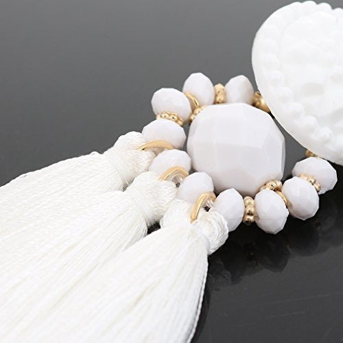 Pendiente Colgante Con Forma De Flecos Y Cuentas Bohemias De