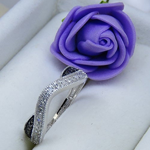 Anillo De Boda De Oro Blanco Y Negro De 0.30 Quilates (ctw)