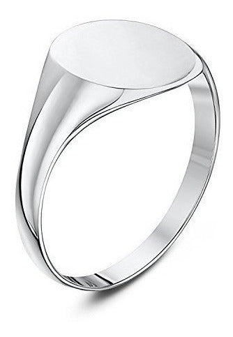 Anillo De Sello De Plata Esterlina De Forma Ovalada