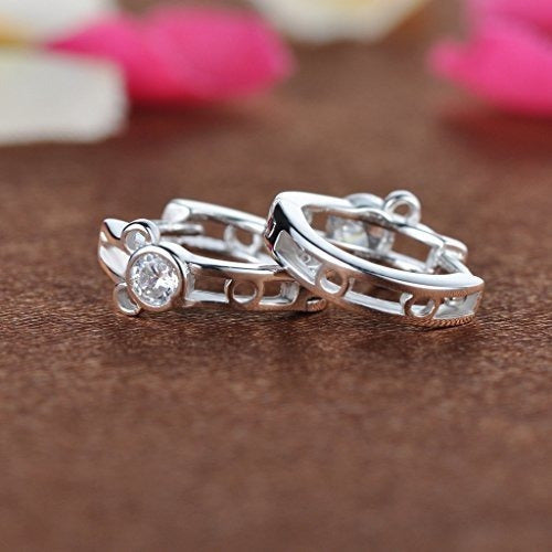 Pendientes Infinite U Huggie Aretes Pequeños De Plata De Ley