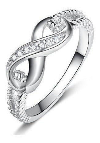 Anillo Infinito Chapado en Rodio 0.01 Quilates