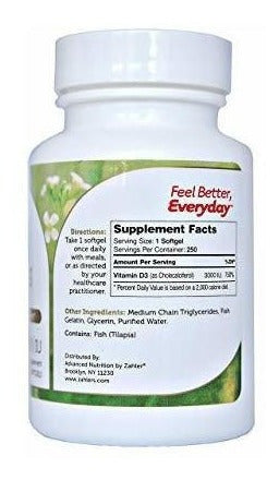 Zahler Vitamina D3 3000iu, Un Suplemento Totalmente Natural